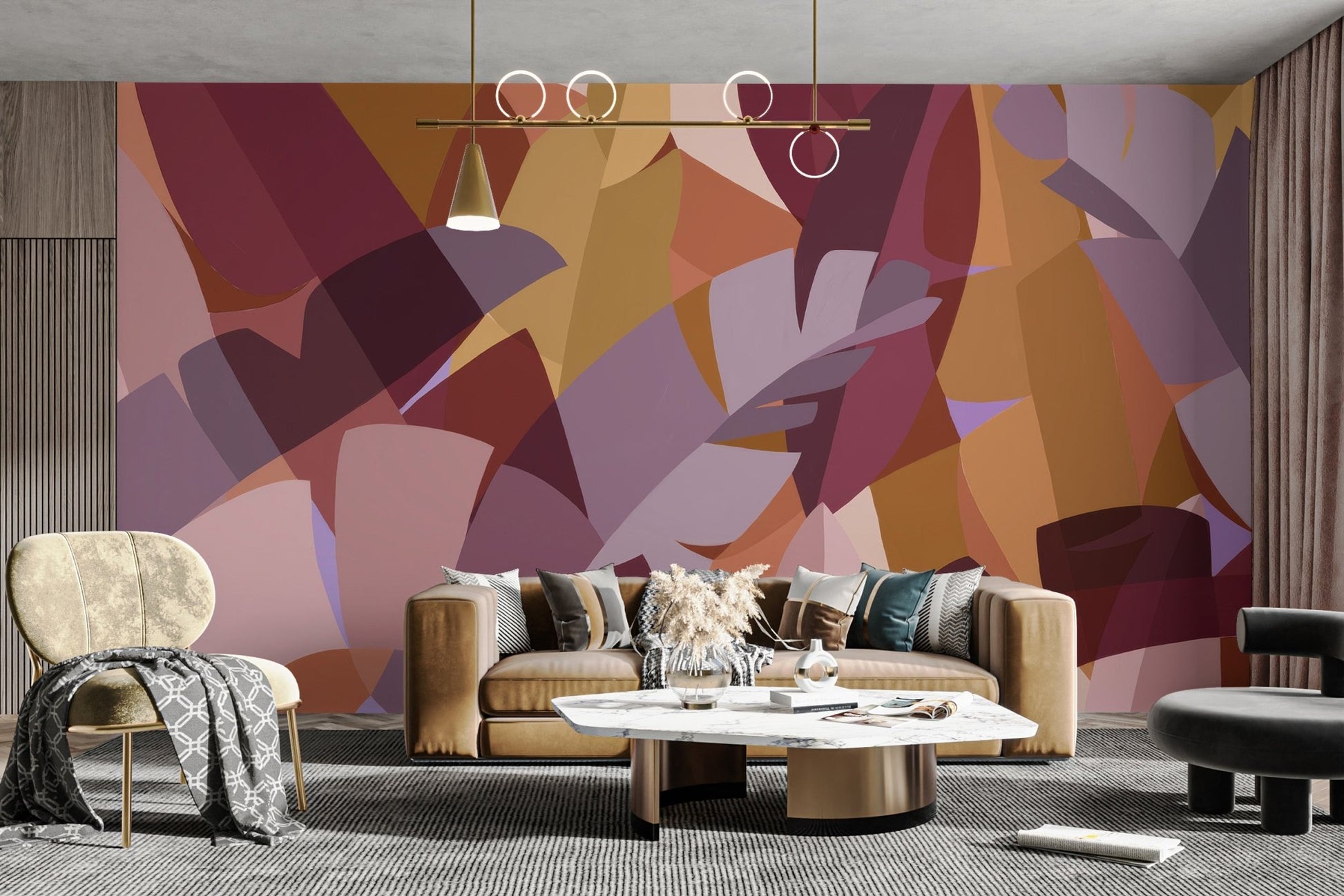 Colorful Leaves Abstract Wallpaper Mural - Wallanza