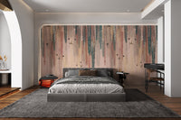 Colorful Leaves Hanging Wall Mural in soft peach tones for bedroom 