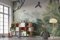 Colorful Parrots Jungle Wall Mural - Wallanza