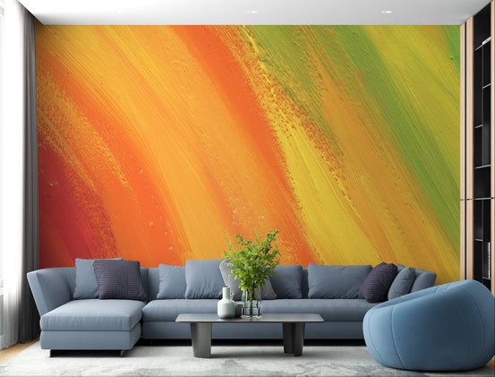 Playful Colorful Rainbow Wall Mural for modern living room.