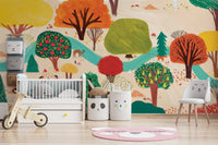 Scenic forest wallpaper depicting a peaceful walk through the timber.