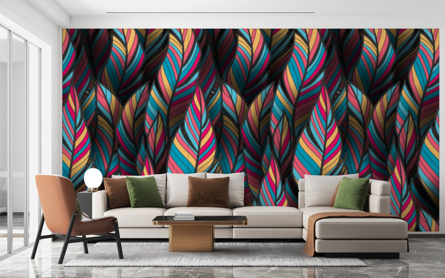 Colorful nature wallpaper mural accent
