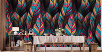 Vibrant tropical plumage wallpaper mural
