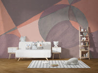 Modern artistic wall mural with watercolor inspired color layers.