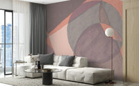 Pastel color block wallpaper mural with hand painted effect.