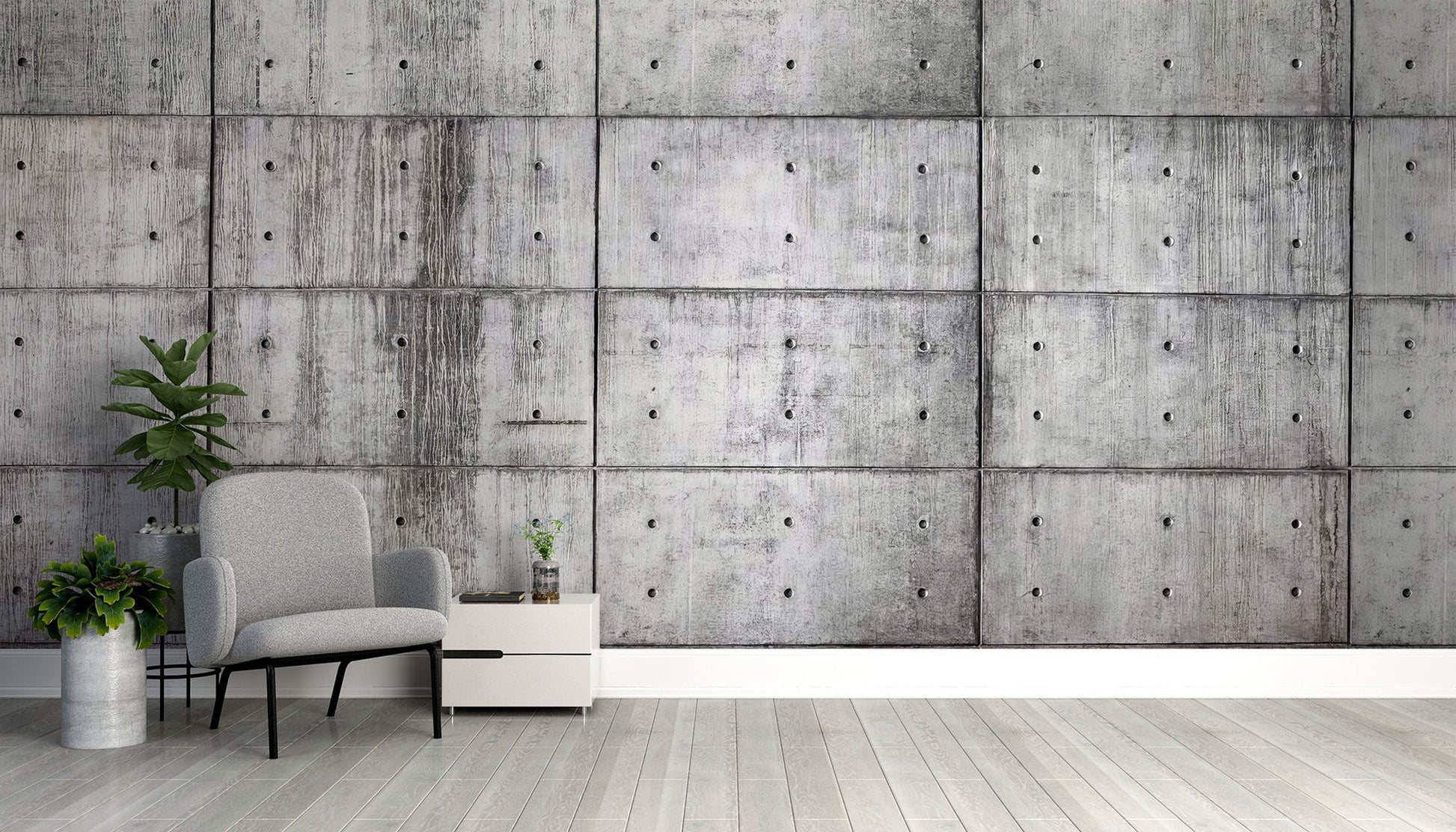 Concrete Block Wall Mural - Wallanza