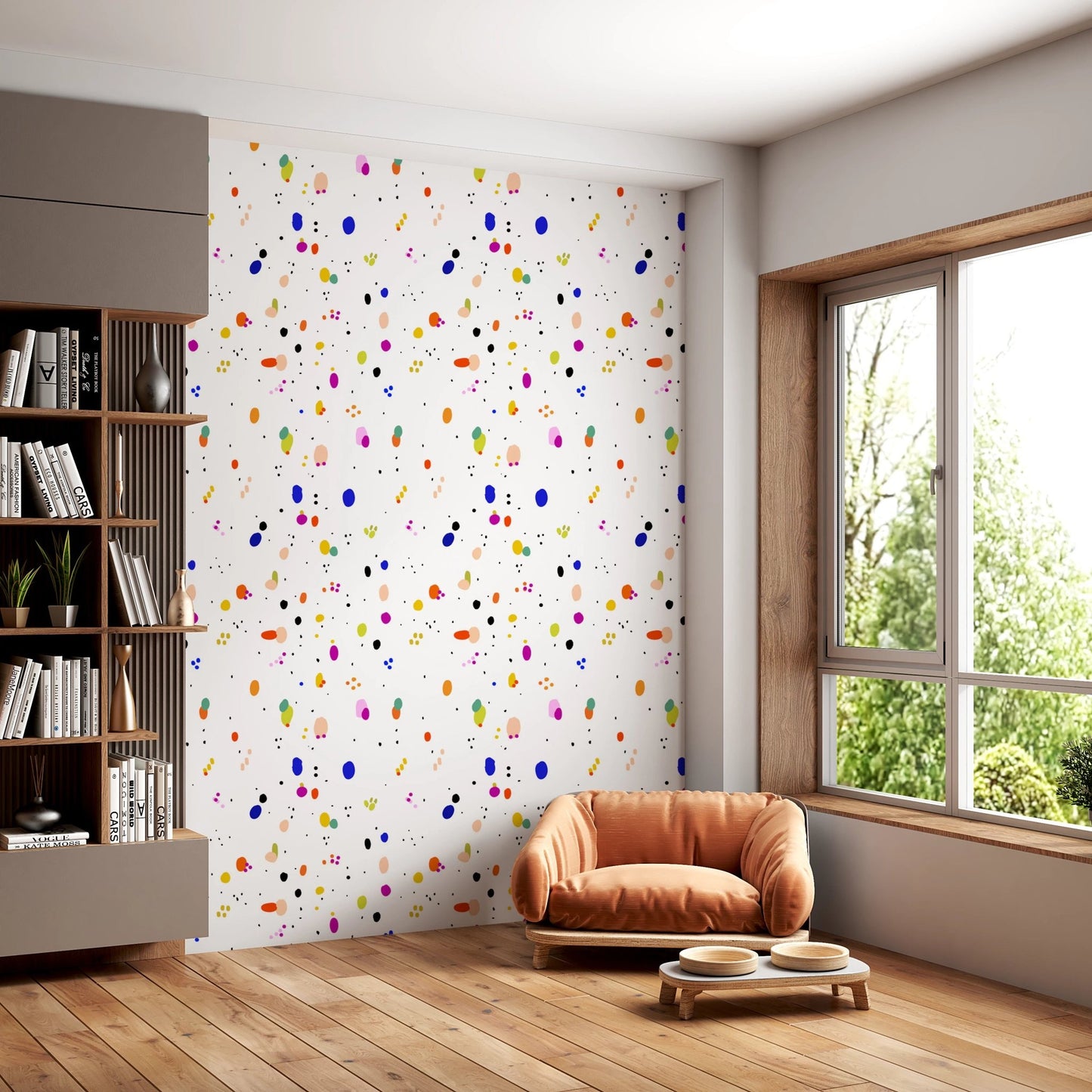 Contemporary confetti canvas pattern wallpaper design