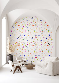 Playful confetti style pattern wallpaper design