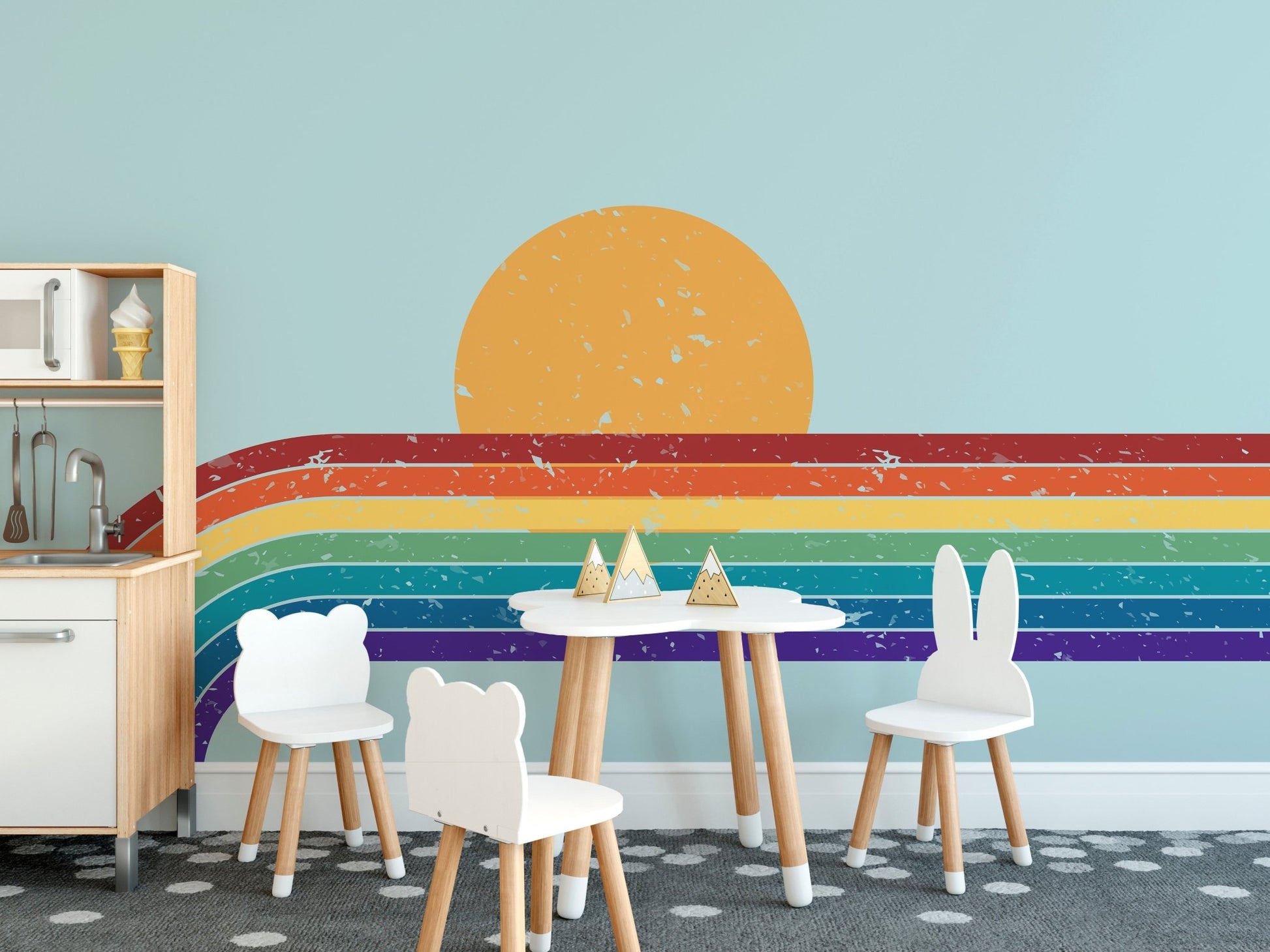 Dynamic hues wallpaper mural for walls
