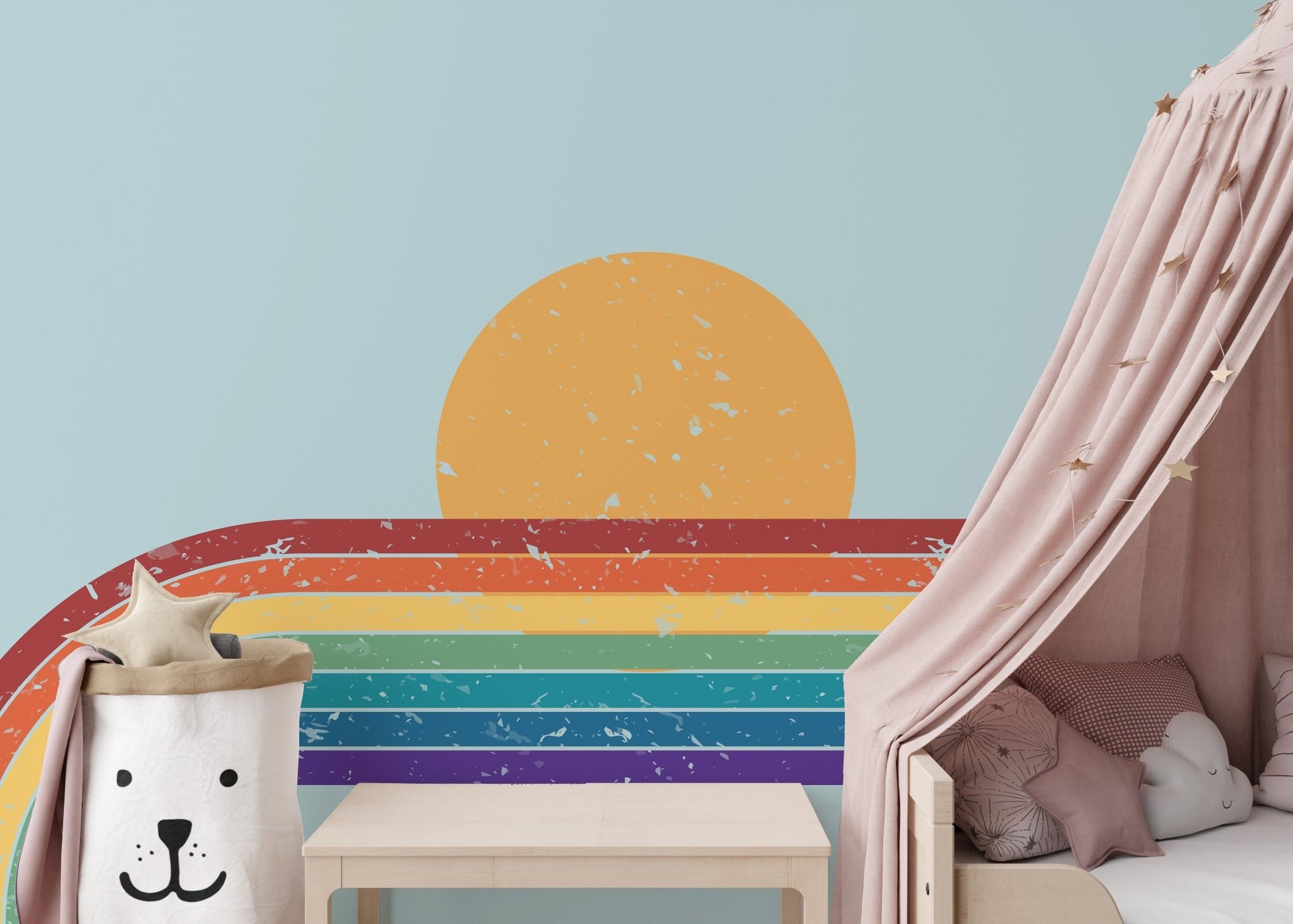 Contemporary design mural in vivid colors
