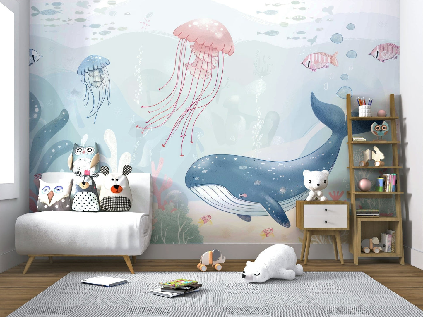 Detailed underwater study for Coral Reef Tales mural.