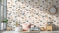 Cream Dogs Breed Pattern Wallpaper - Wallanza