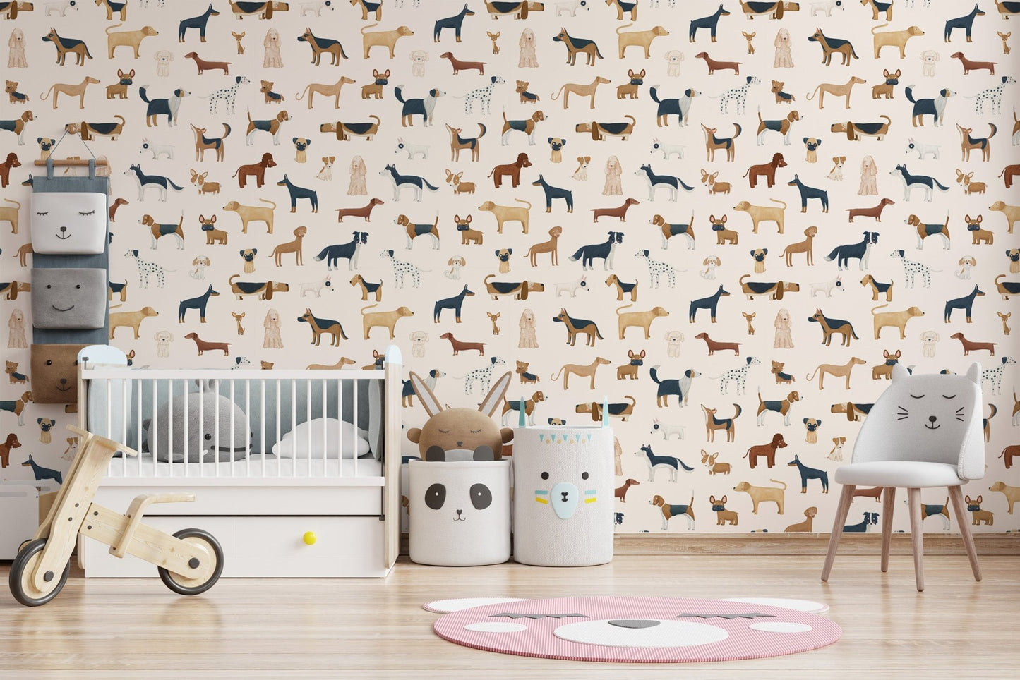Cream Dogs Breed Pattern Wallpaper - Wallanza