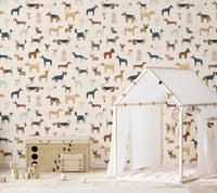 Cream Dogs Breed Pattern Wallpaper - Wallanza