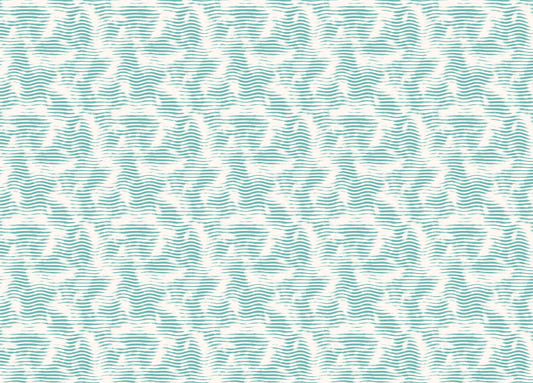 Aegean Teal Broken Stripe Grunge Wave Wallpaper For Walls
