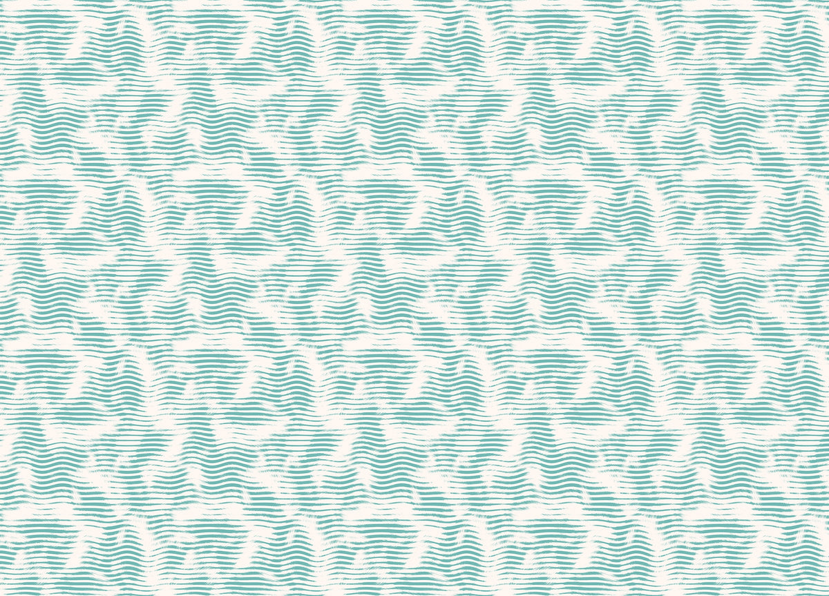 Aegean Teal Broken Stripe Grunge Wave Wallpaper For Walls