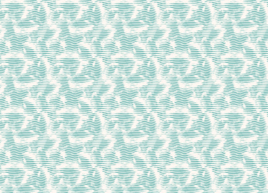 Aegean Teal Broken Stripe Grunge Wave Wallpaper For Walls