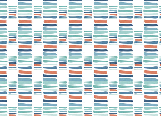 Hand Drawn Textured Maritime Stripes Colorful Wallpaper