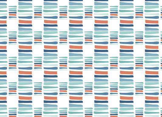 Hand Drawn Textured Maritime Stripes Colorful Wallpaper