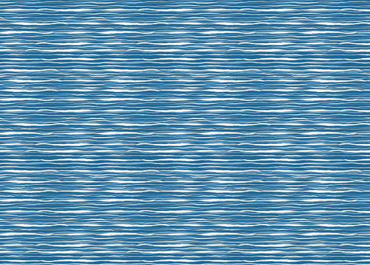 Vector Blue Ocean Waves Hand Drawn Water Stripes Tile Wallpaper