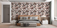 Cultural mosaic wallpaper featuring layered human profiles.