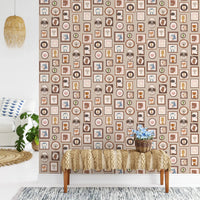 Seamless pattern of framed nursery animals wall murals.