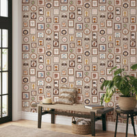 Illustrated woodland creatures in frames wallpaper murals.