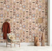 Soft-toned wildlife character art for wall murals.