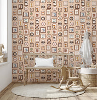 Playful woodland and jungle friends wallpaper murals.