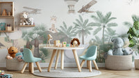 Cute Animal Safari Wall Mural - Wallanza