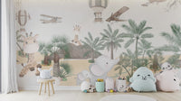 Cute Animal Safari Wall Mural - Wallanza