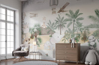 Cute Animal Safari Wall Mural - Wallanza