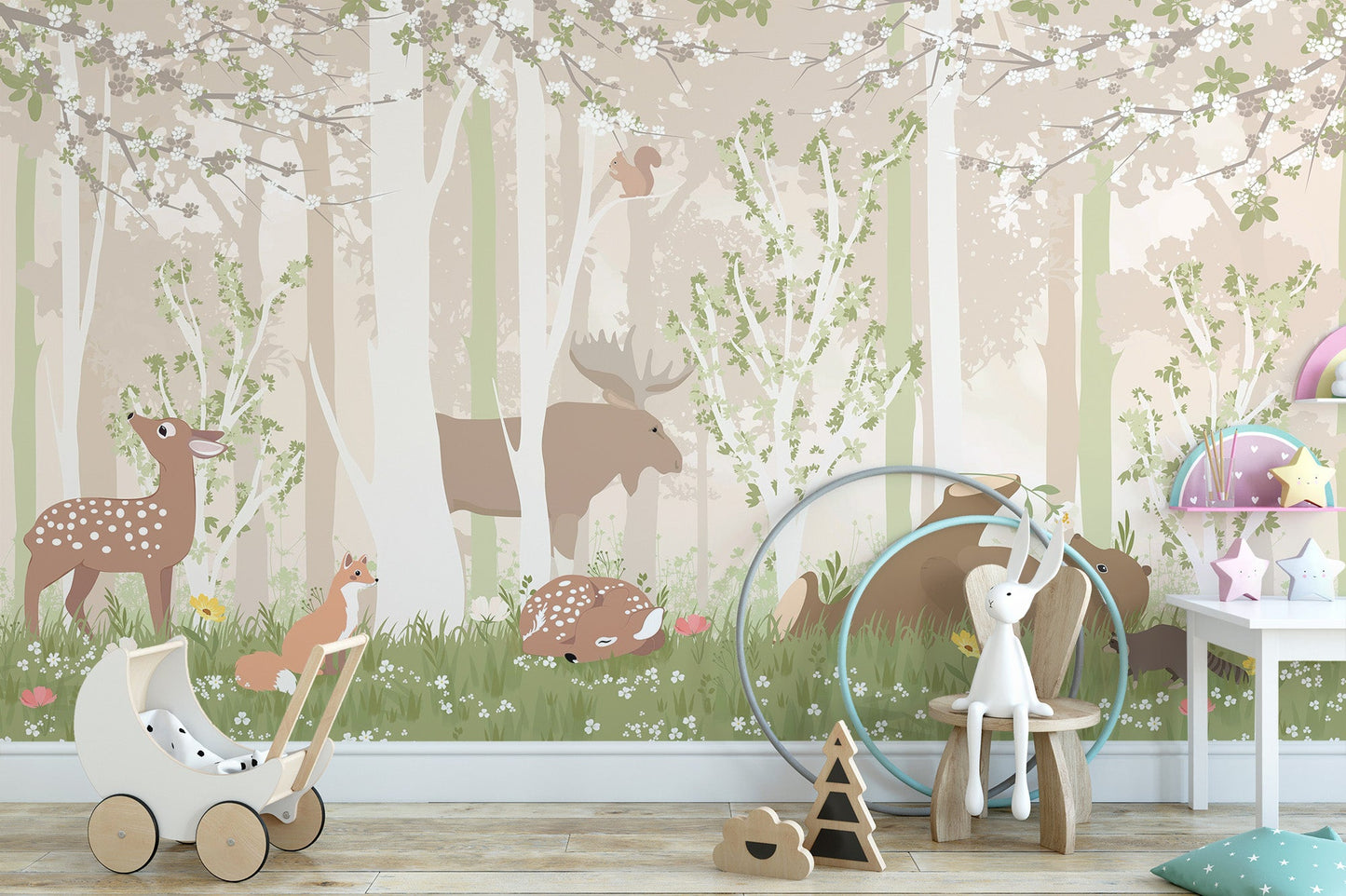 Cute Wildlife Wallpaper Mural - Wallanza