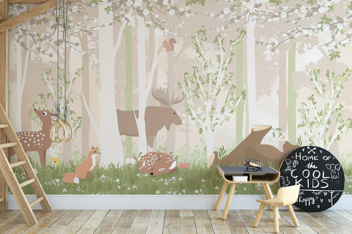 Cute Wildlife Wallpaper Mural - Wallanza