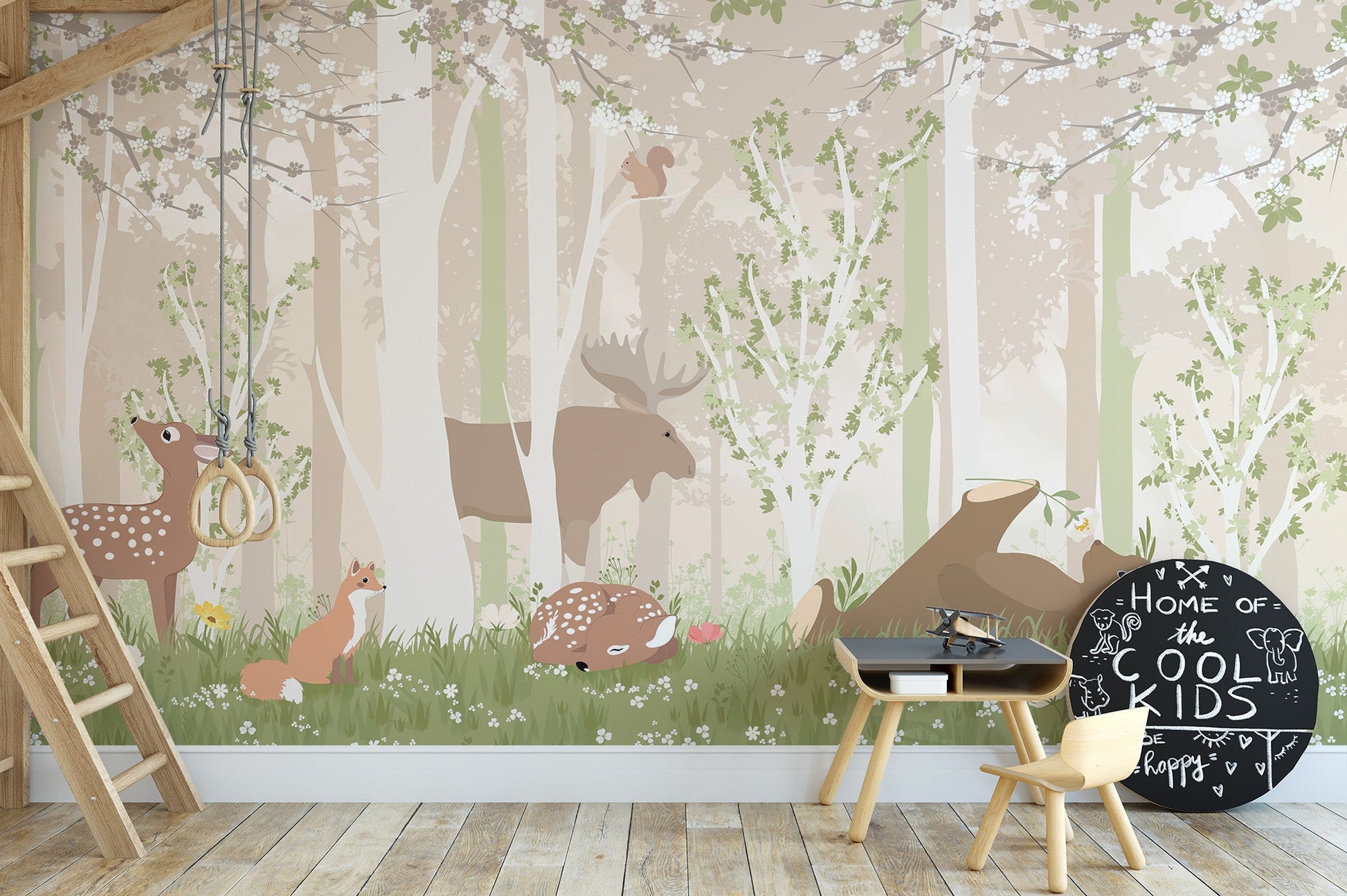 Cute Wildlife Wallpaper Mural - Wallanza