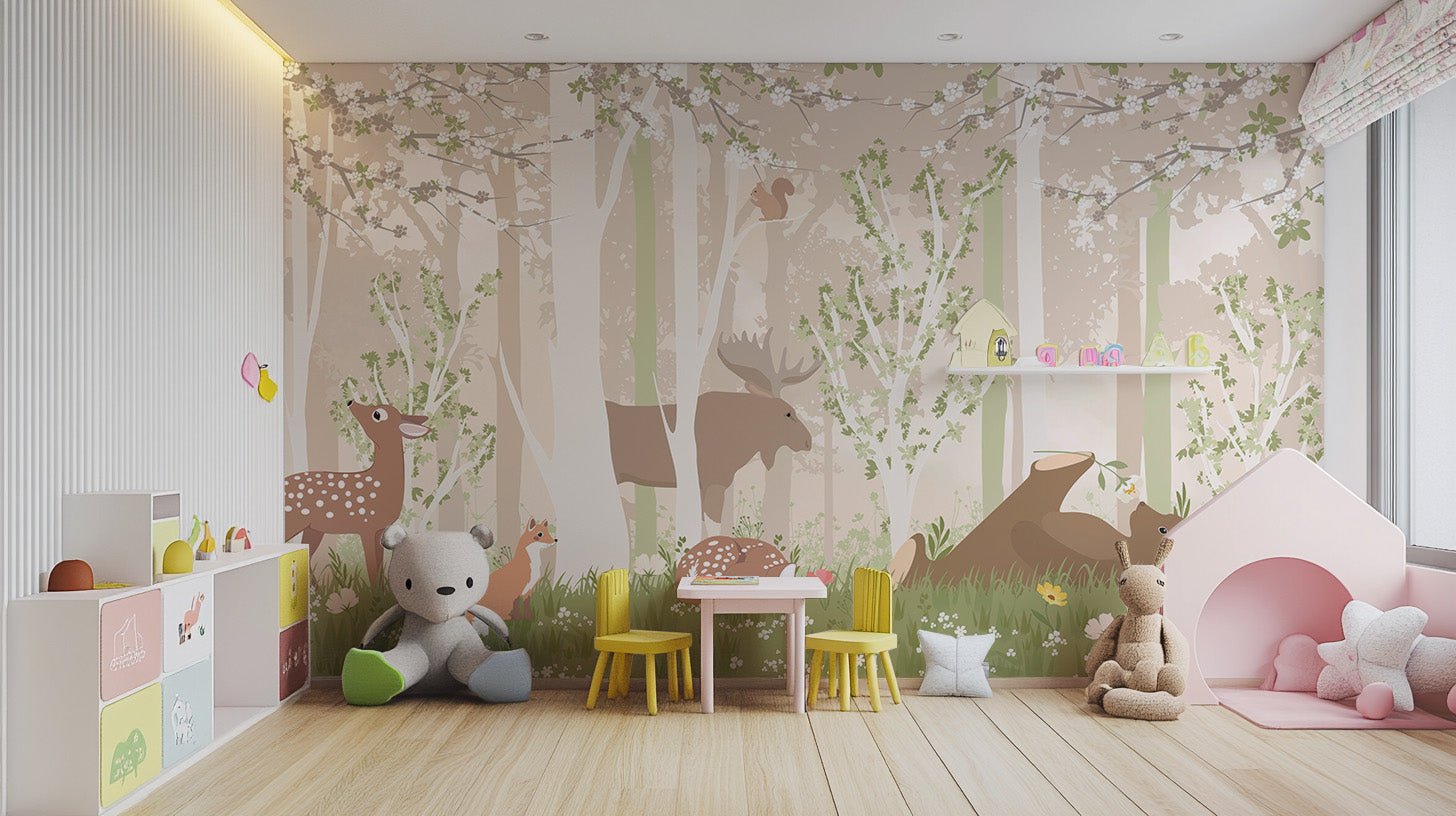 Cute Wildlife Wallpaper Mural - Wallanza
