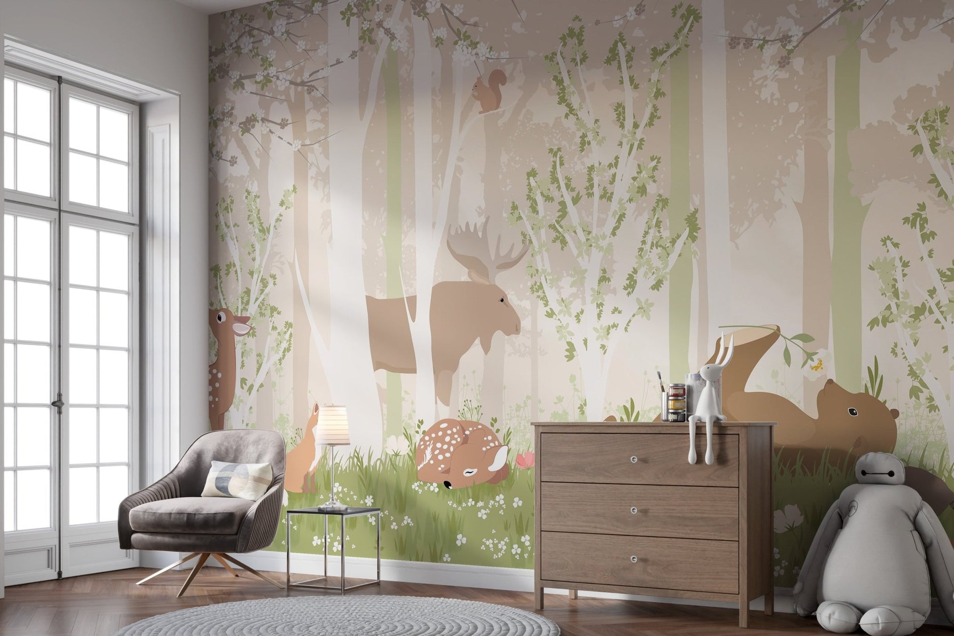 Cute Wildlife Wallpaper Mural - Wallanza