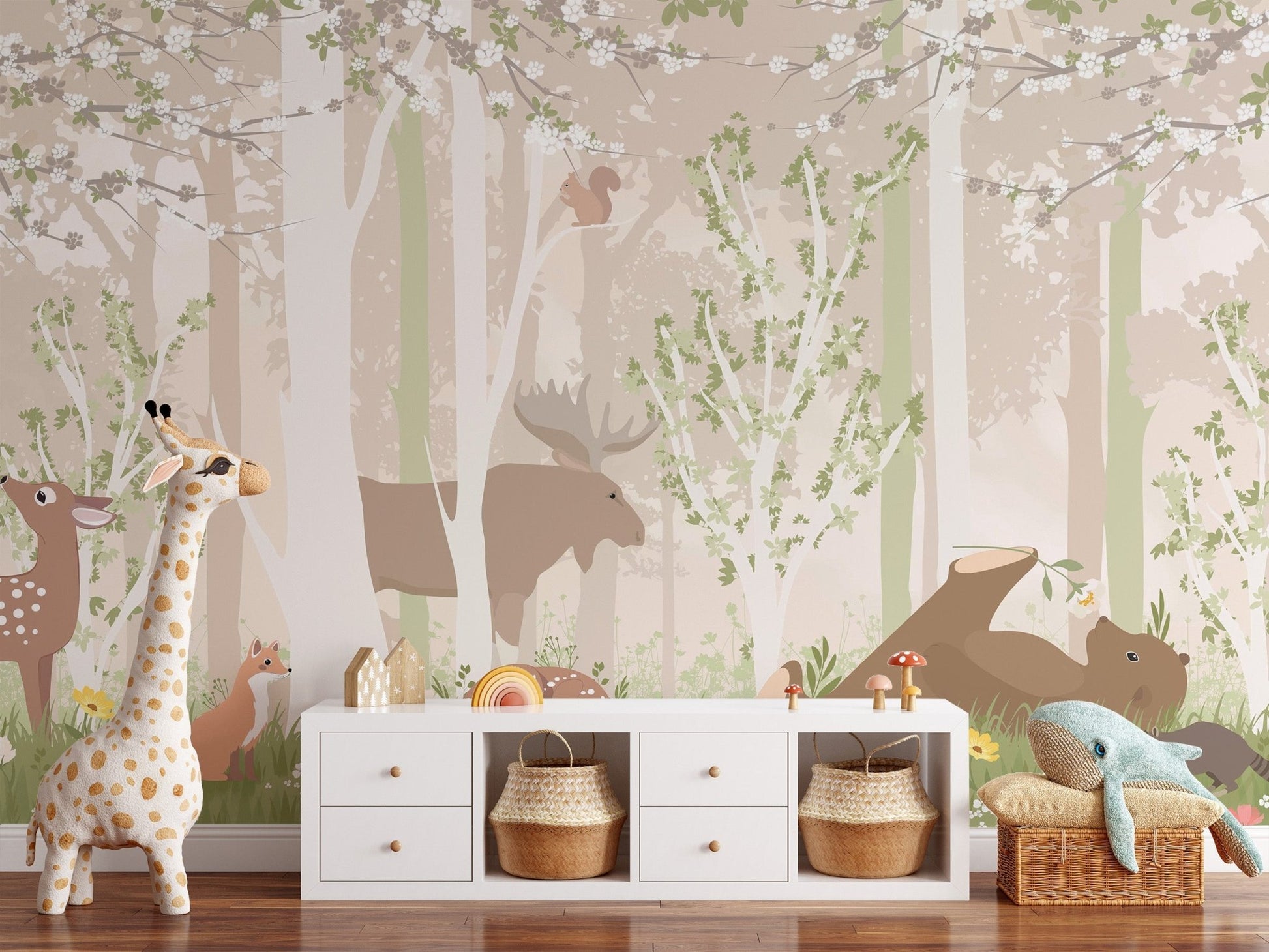 Cute Wildlife Wallpaper Mural - Wallanza