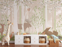Cute Wildlife Wallpaper Mural - Wallanza