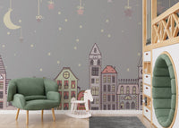 Adorable wall mural featuring charming and cute patterns in nursery.
