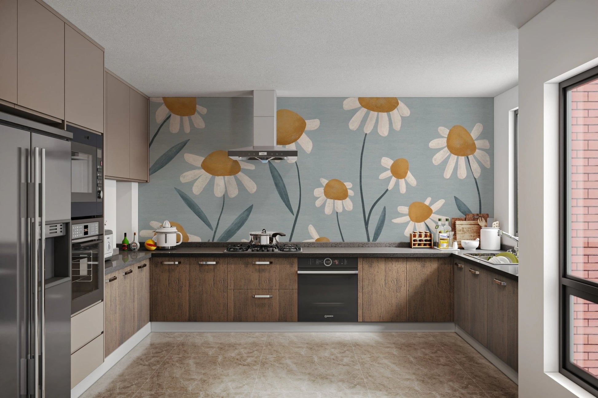 Daisy Dreams Wall Mural by designer Marta