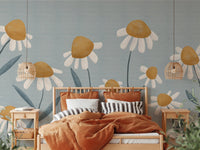 Rustic white daisy pattern for home walls