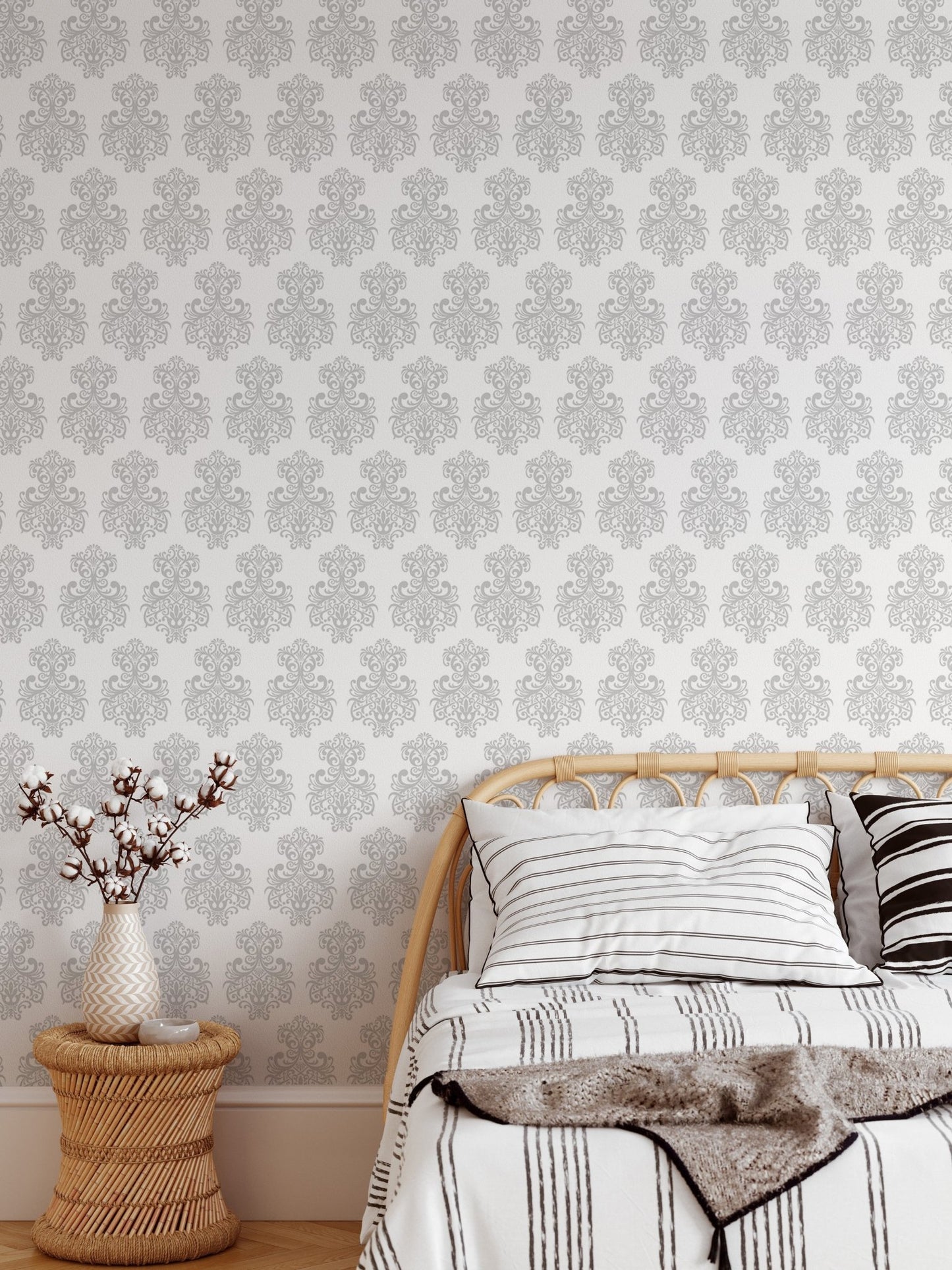 Damask Textured Repeat Pattern Removable Wallpaper