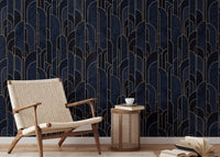 Dark blue self-adhesive Deco wallpaper for reading area walls.