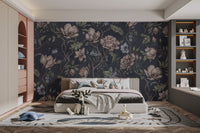 Dark Blue Chinoiserie Wall Mural - Wallanza