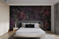 Dark Floral Botanical Wallpaper - Wallanza
