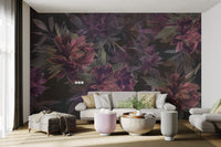 Dark Floral Botanical Wallpaper - Wallanza