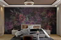 Dark Floral Botanical Wallpaper - Wallanza