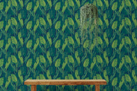 Dark Green Color Banana Leaves Wallpaper - Wallanza