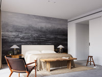 Industrial black grunge wall mural for bold interior wall decor.